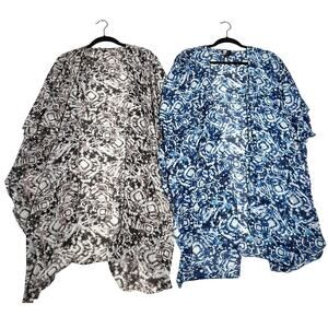 BUNDLE Romeo & Juliet Couture Tie Dye Open Front Relaxed Fit Kimono Size Small
